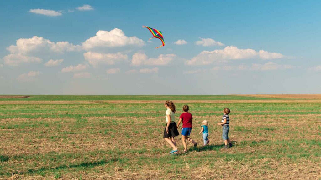 building and flying kites for kids