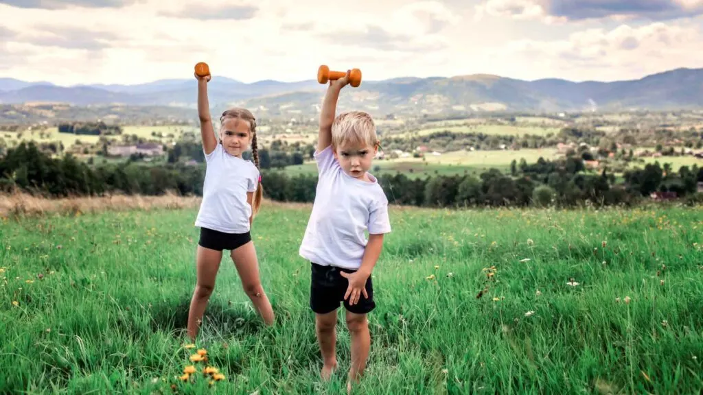 exercising with kids