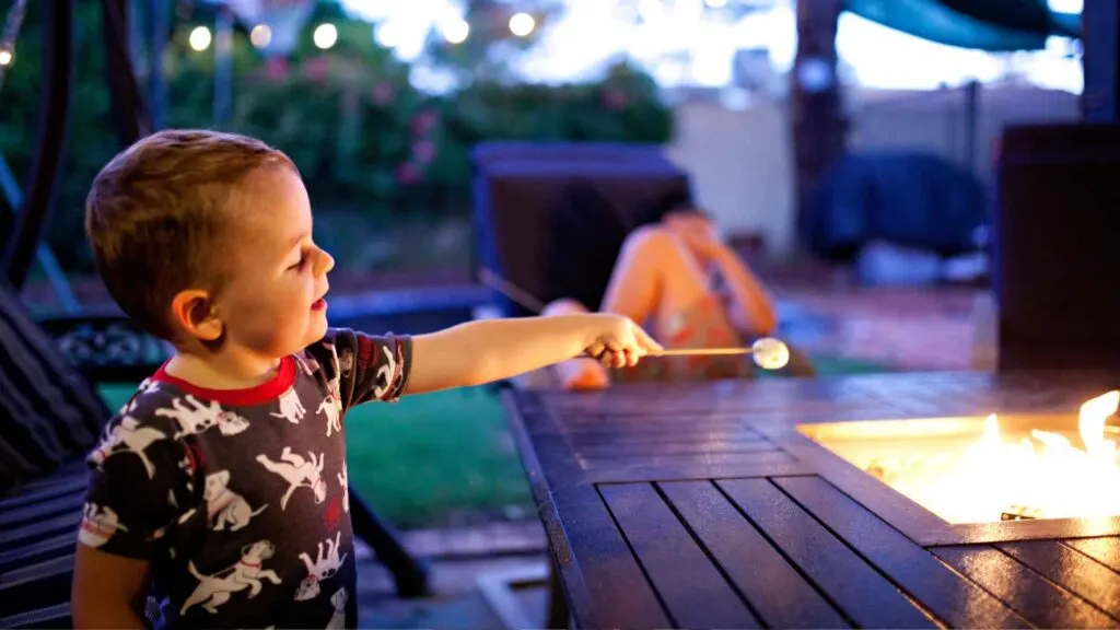 kid bonfire cooking