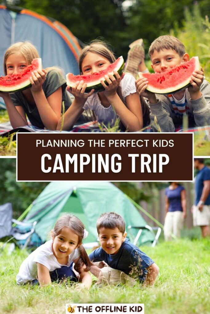 kid camping trip pin