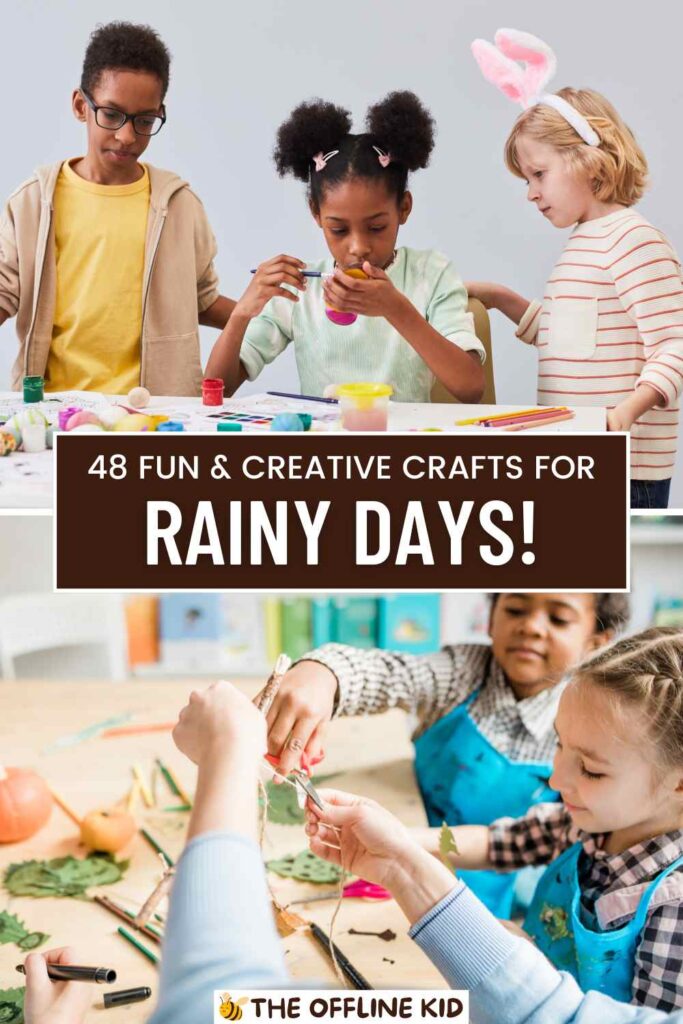 kid crafts for rainy days pin