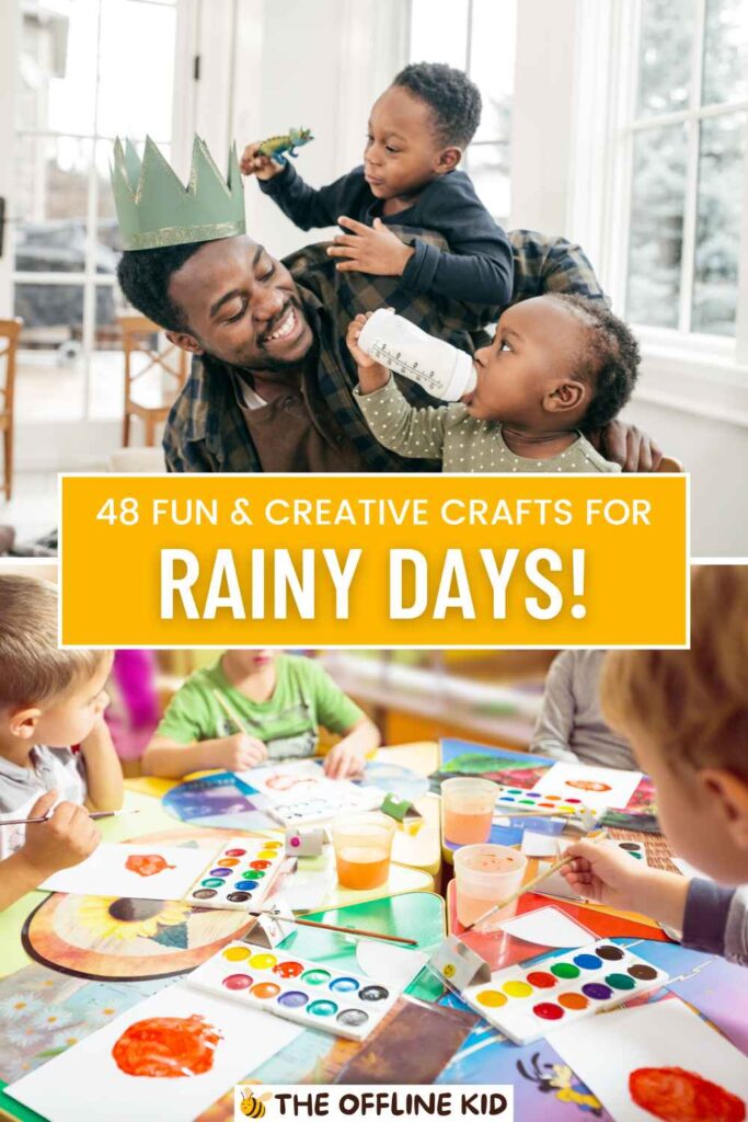 kid crafts for rainy days pin