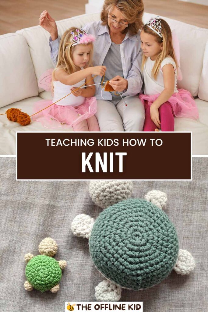 knitting for kids pin