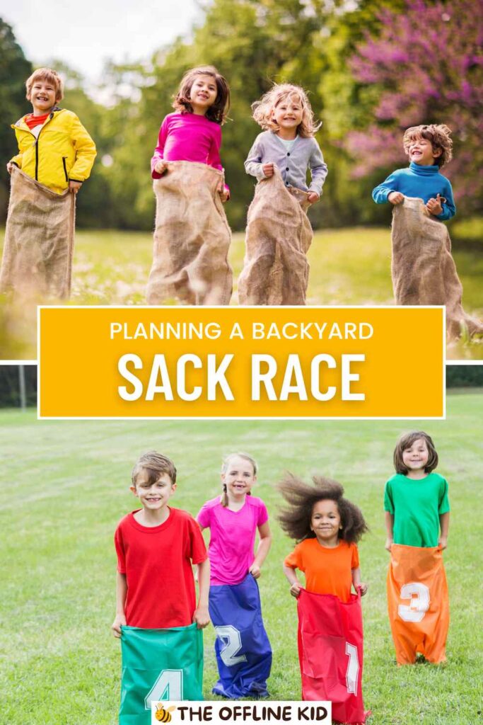 backyard sack race pin