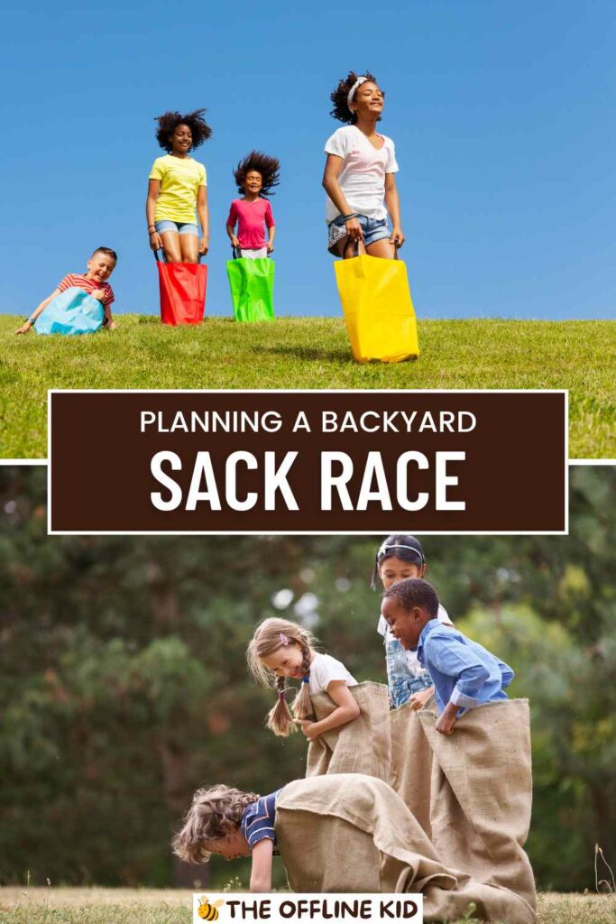 backyard sack race pin