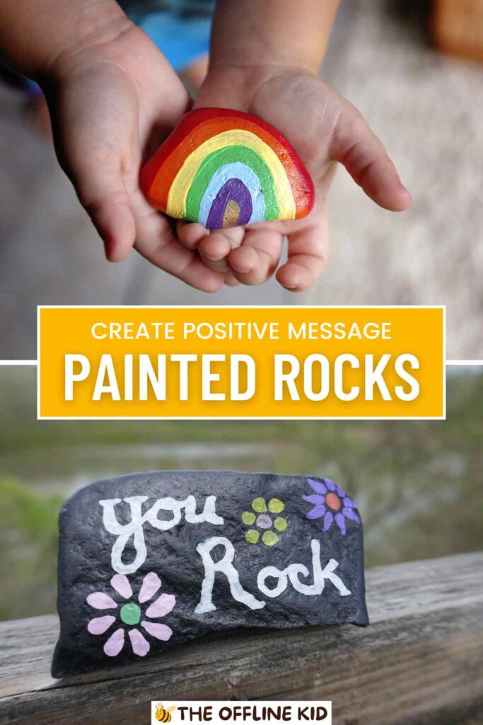 painted rocks with positive messages pin