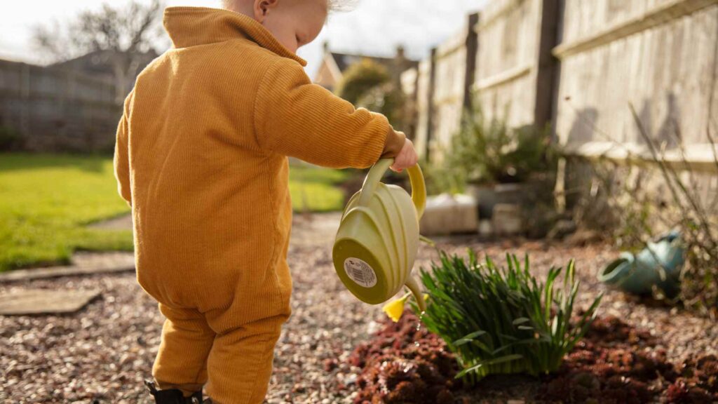 small garden with kids