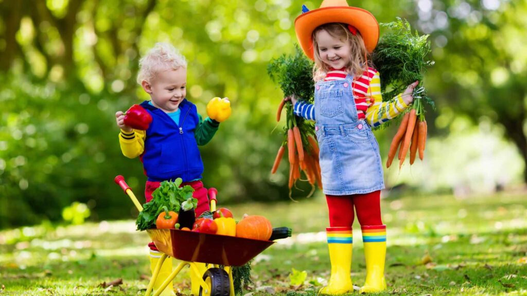 small garden with kids