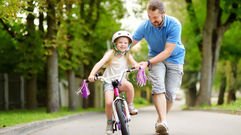 teach kid how to bike