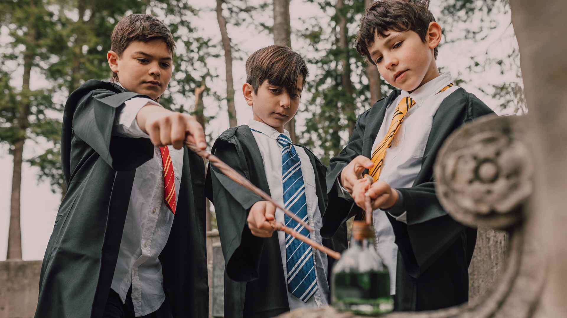 Kids building and creating with hands on non-toy gifts like tools and art supplies