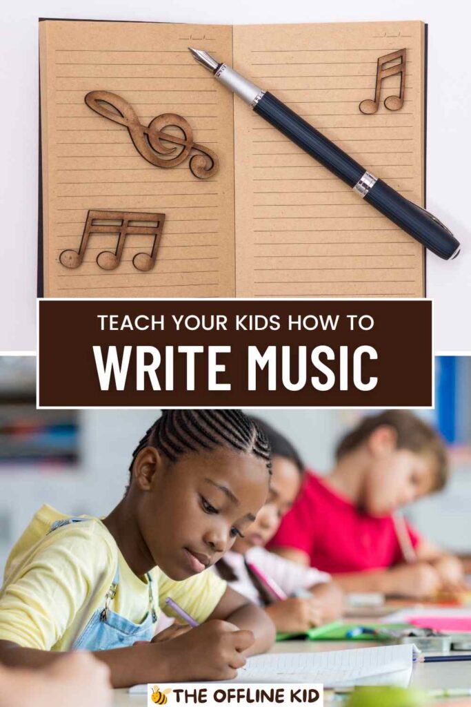 writing music for kids pin