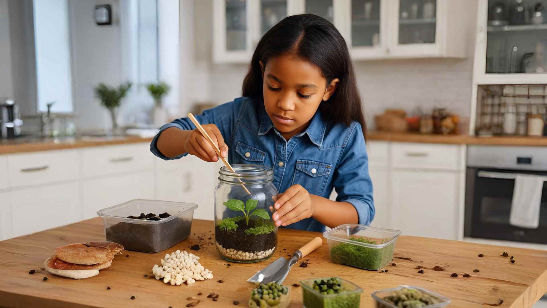 Child choosing an activity from a printed list instead of reaching for a tablet