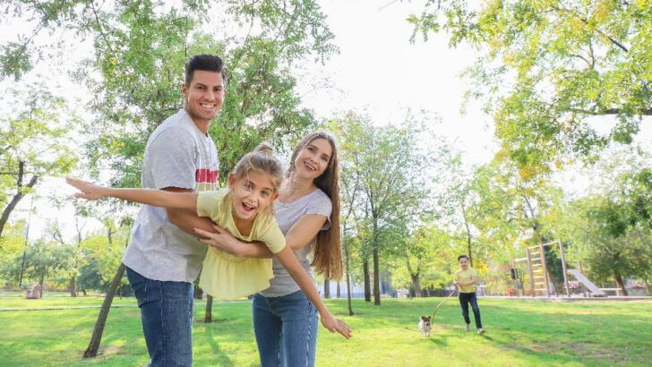 Family spending a relaxed screen-free evening together